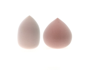 Spugna di trucco in microfibra in velluto rosa pesca