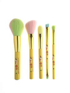 Set di pennelli trucco colorato da 5 pezzi (viso e occhio)